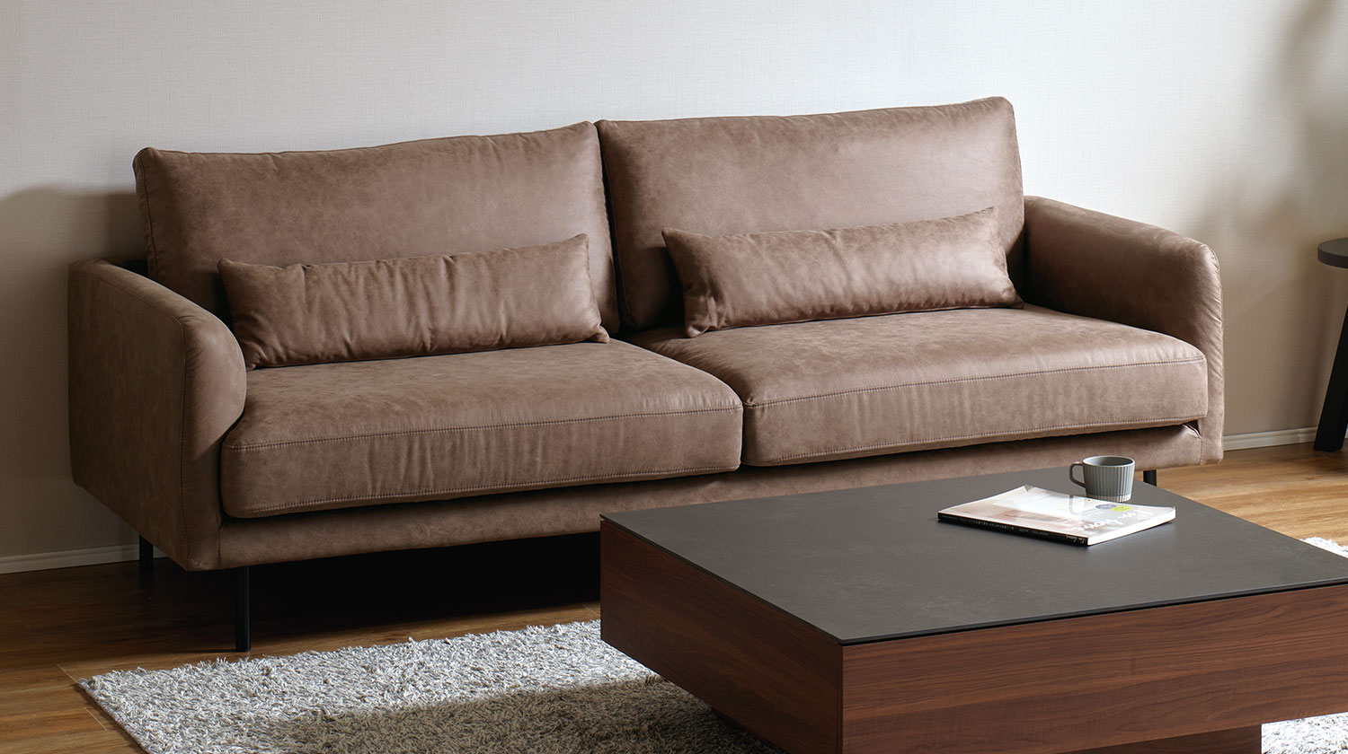 CYシリーズ ソファカラーバリエーション：グレー / 3Pソファ（幅201cm）