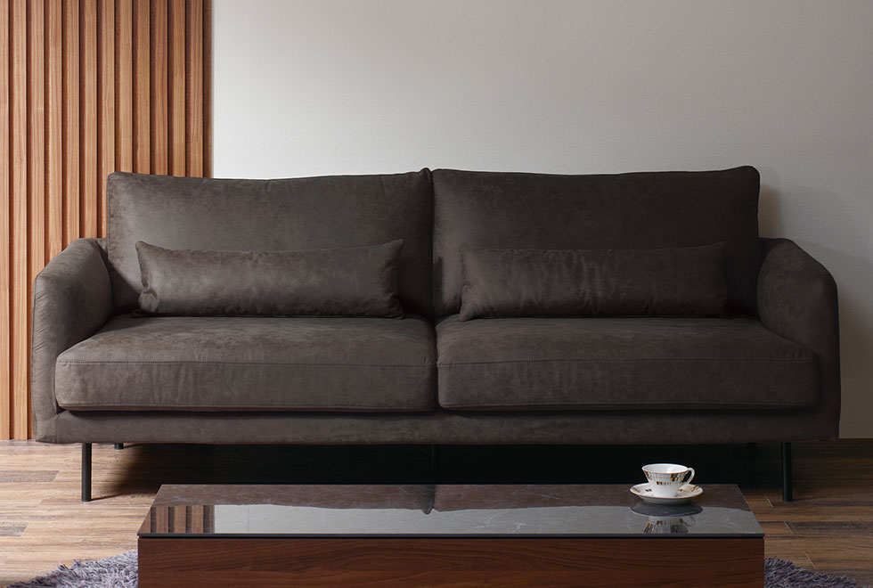 CYシリーズ ソファカラーバリエーション：ブラック / 3Pソファ（幅201cm）