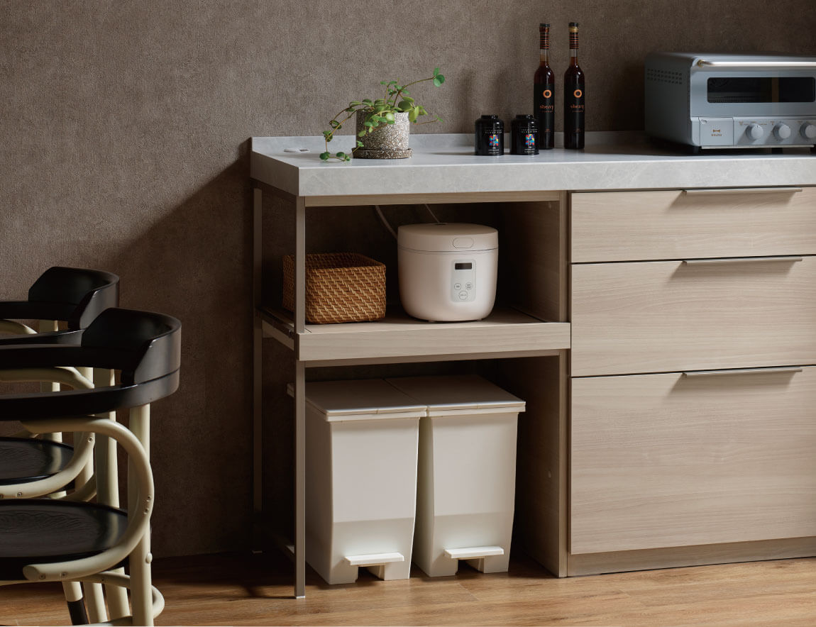 LC キッチンカウンター 家電収納 （サイド専用アイテム／天板別売）