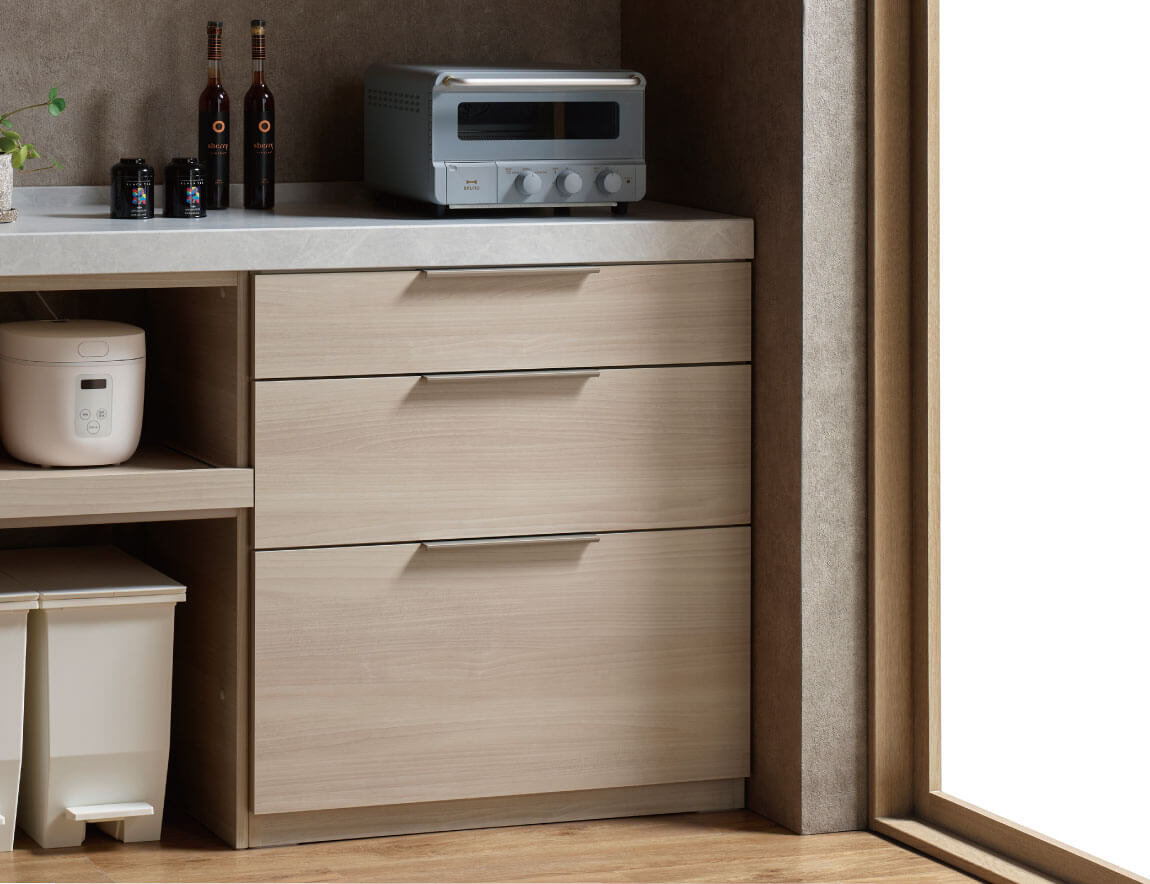 LC キッチンカウンター 下台キャビネット 引出収納 80cm幅（天板別売）