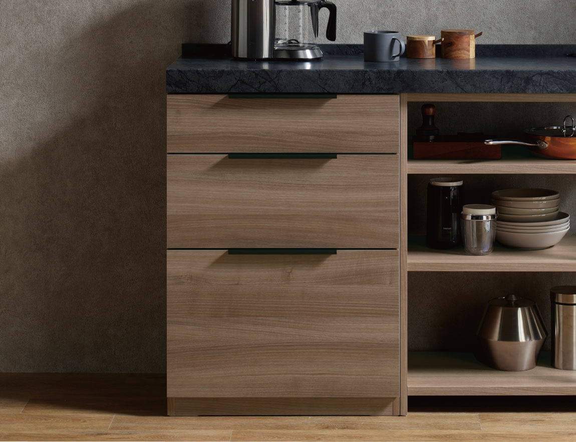 LC キッチンカウンター 下台キャビネット 引出収納 60cm幅（天板別売）