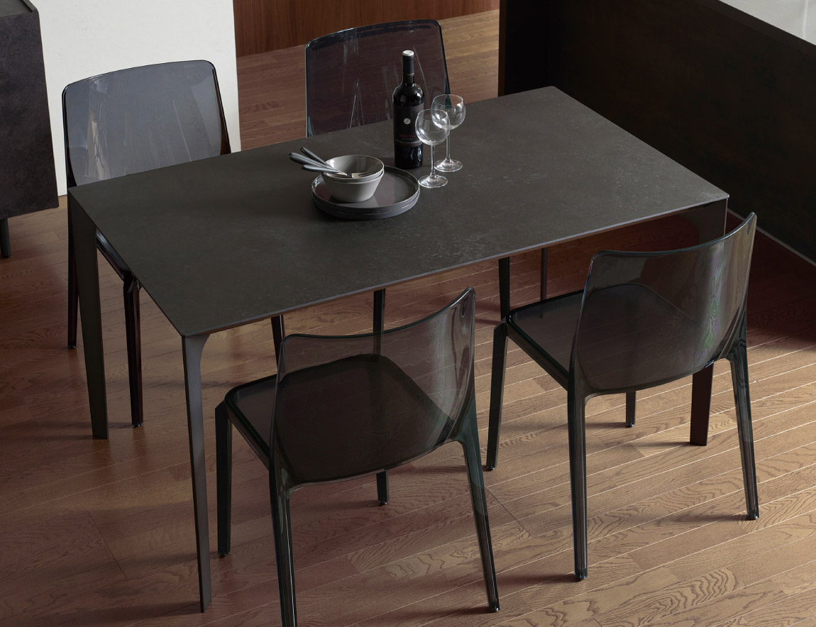 CX セラミックダイニングテーブル スクエア天板【アイアン脚/スリムライン】