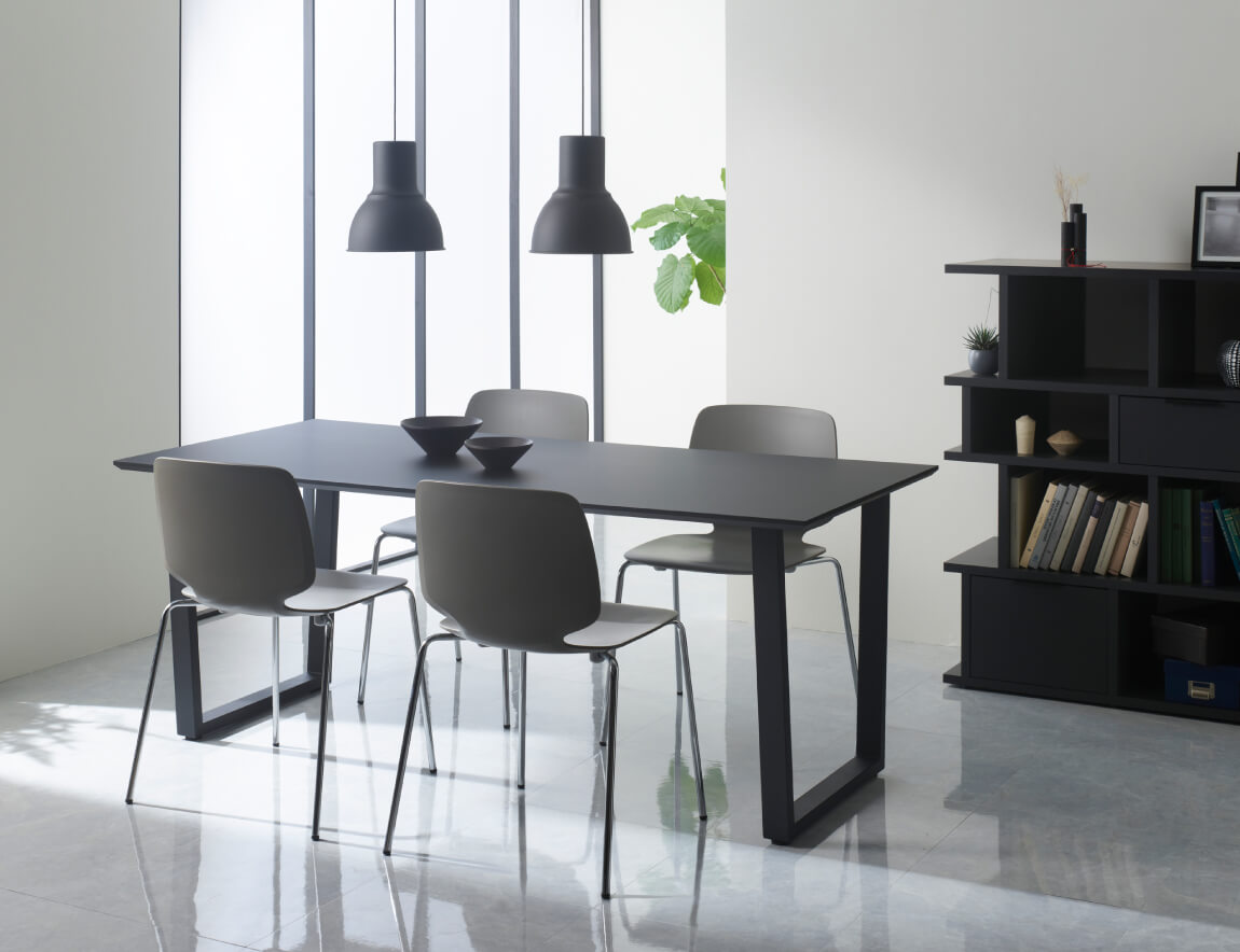 FX ダイニングテーブル スクエア天板【アイアン脚/スクエアスタンド】