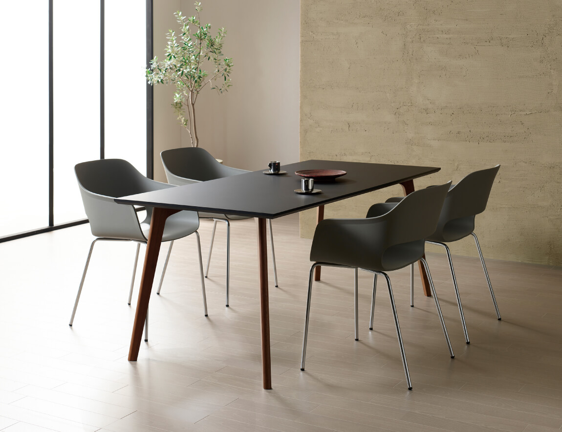 FX ダイニングテーブル スクエア天板【無垢脚/4本脚】