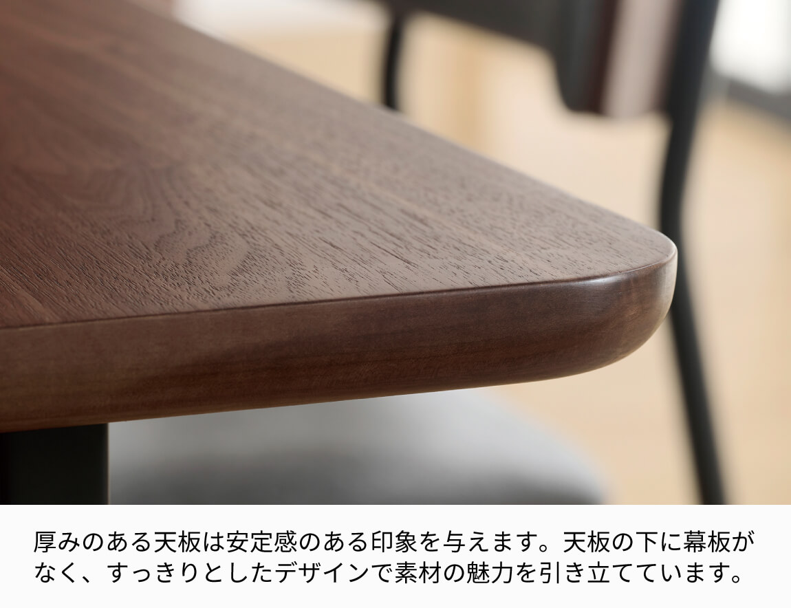 IKA ダイニングテーブル 天板突板/アイアン脚