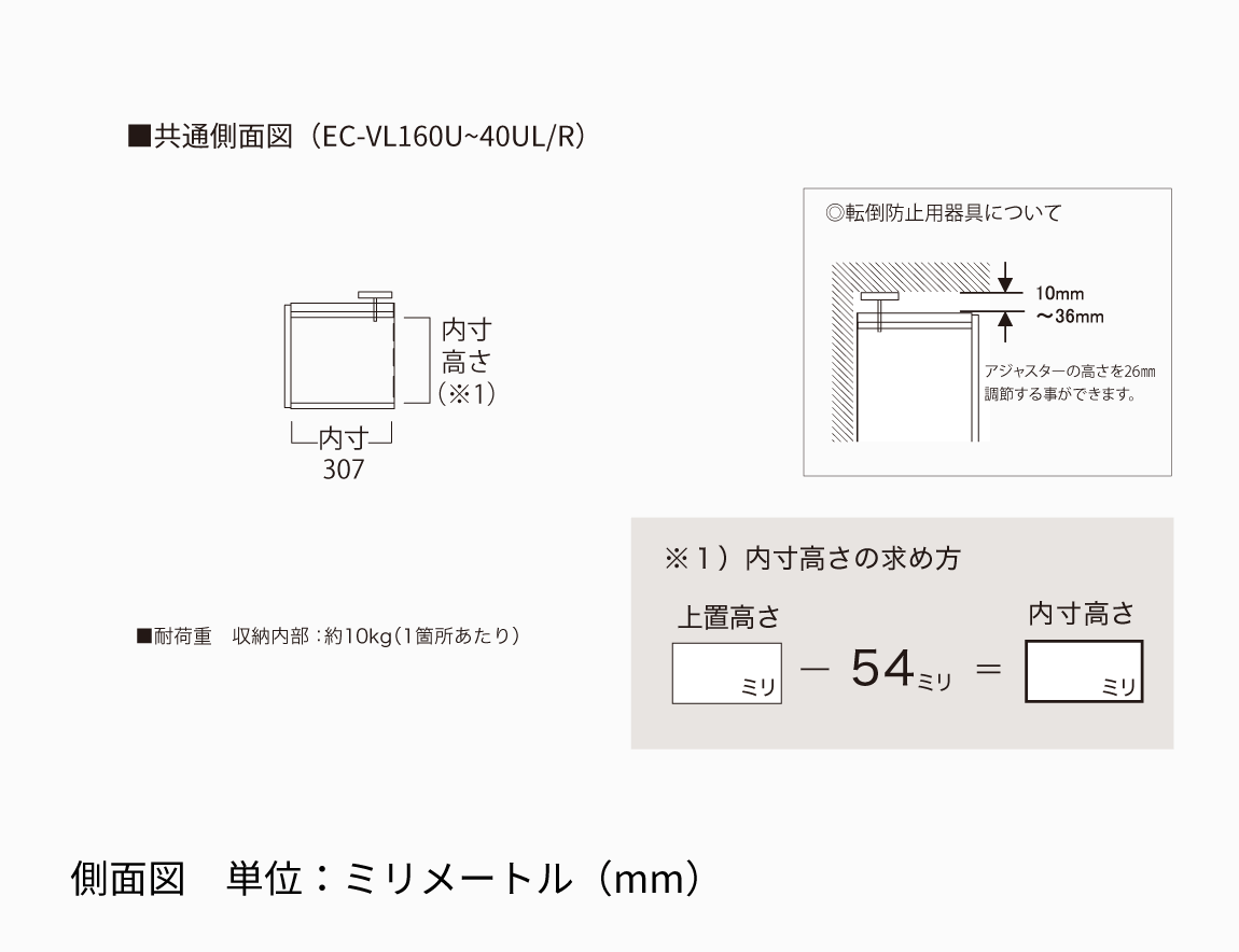 EC/EM 専用 上置 ロータイプ