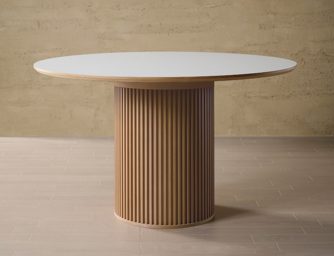 AX ダイニングテーブル ラウンド天板【リブ脚】